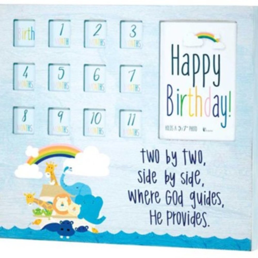 Noah's Ark, Two By Two, First Year, Monthly Photo Frame - NEW